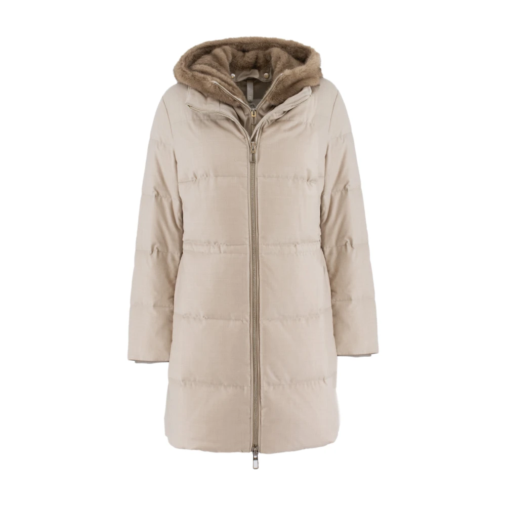Duno Women's White Hooded Double Zip Jacket - Parkas - Xl - Coats