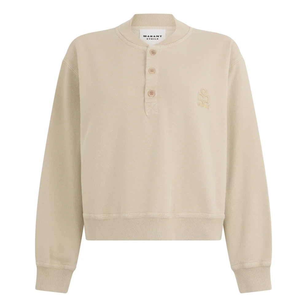 Marant Étoile Women's Beige Cotton Sweatshirt With Embroidery