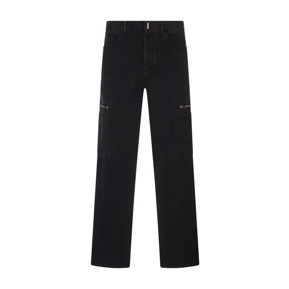 Givenchy Zwarte Cargo Jeans Rits Zakken Black Heren