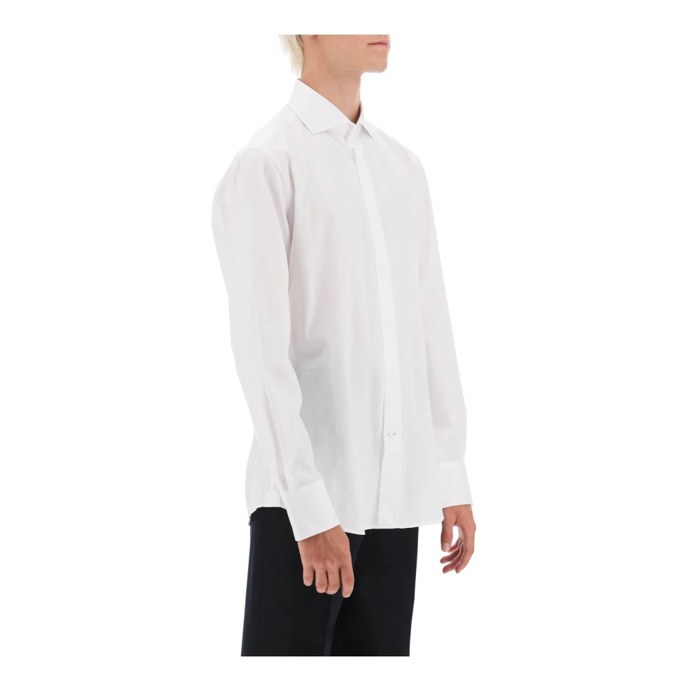 BRUNELLO CUCINELLI Slim Fit Overhemd met Spreidkraag White Heren