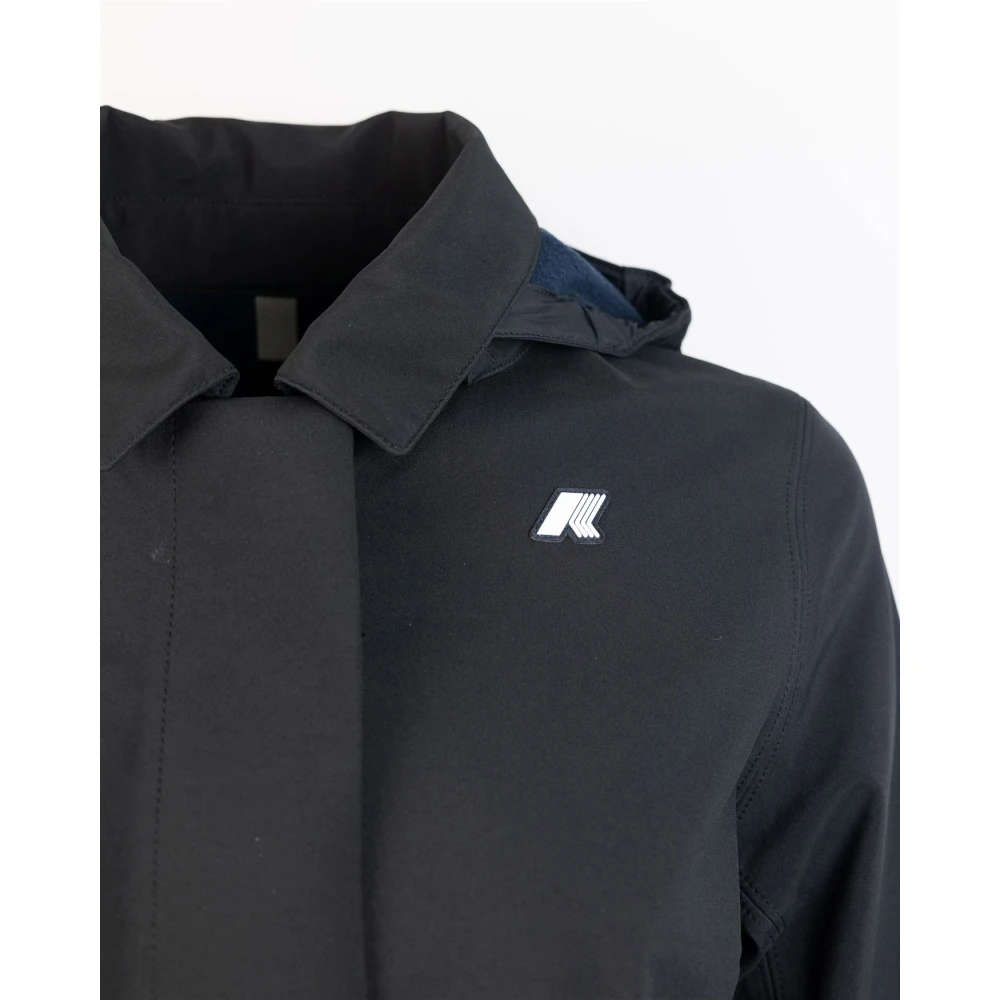 K-way Waterdichte Hoodie met Logo-embleem Black Dames