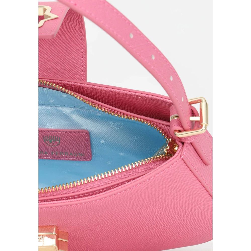 Chiara Ferragni Collection Roze dames tas met gouden logo plaat Pink Dames