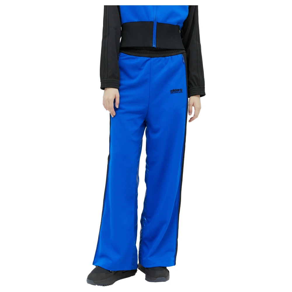 Moncler Track Pants med snap- och dragkedjesidor och panelkonstruktion Blue, Dam