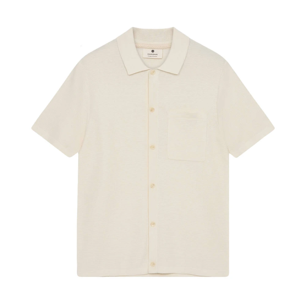 Anerkjendt Korte Mouw Gebreid Overhemd 901840 Beige Heren