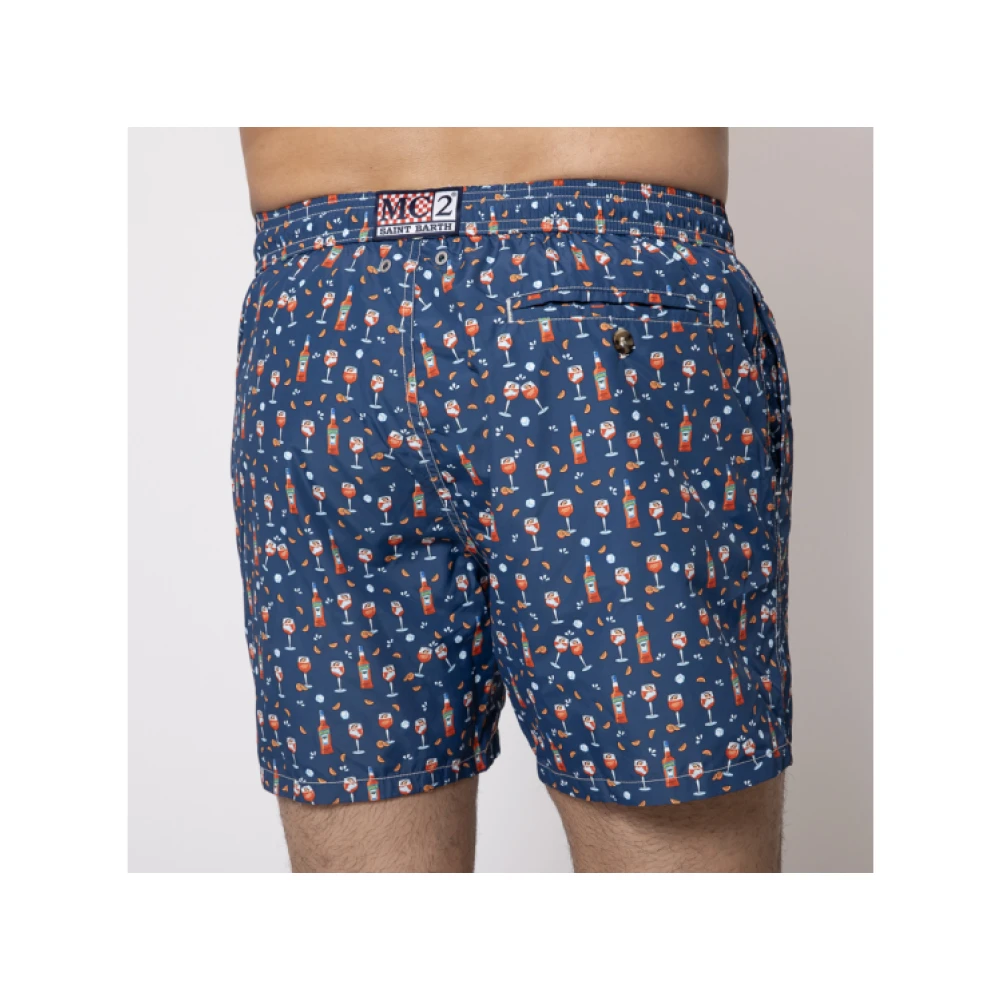 MC2 Saint Barth Blauw Marinebadpak Spritz Patroon Blue Heren