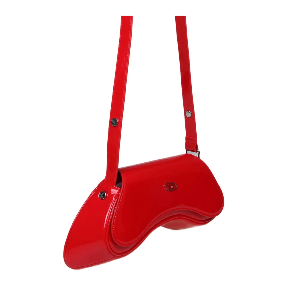 Diesel Rode Glanzende Schoudertas Red Dames