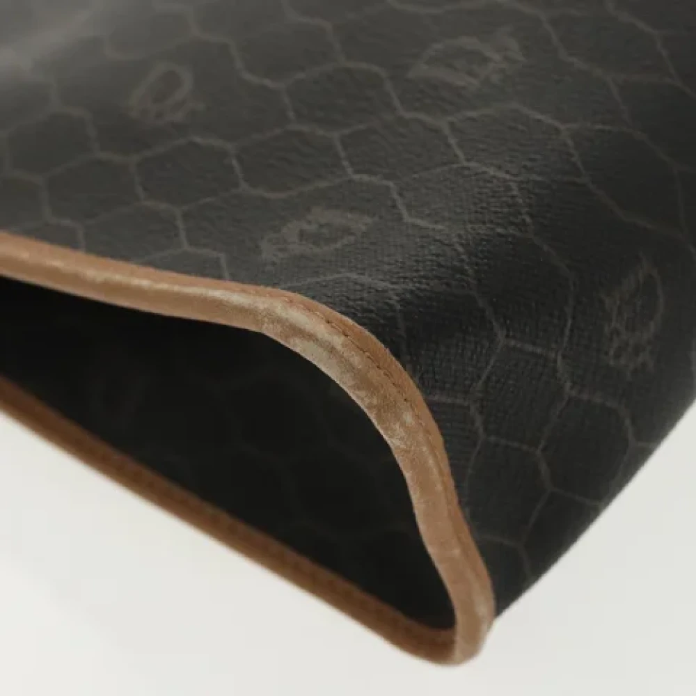 Dior Vintage Pre-owned Canvas clutches Black Dames