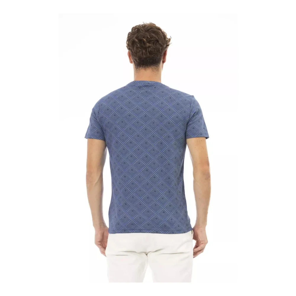 Baldinini Blauw T-shirt van katoen met print aan de voorkant Blue Heren