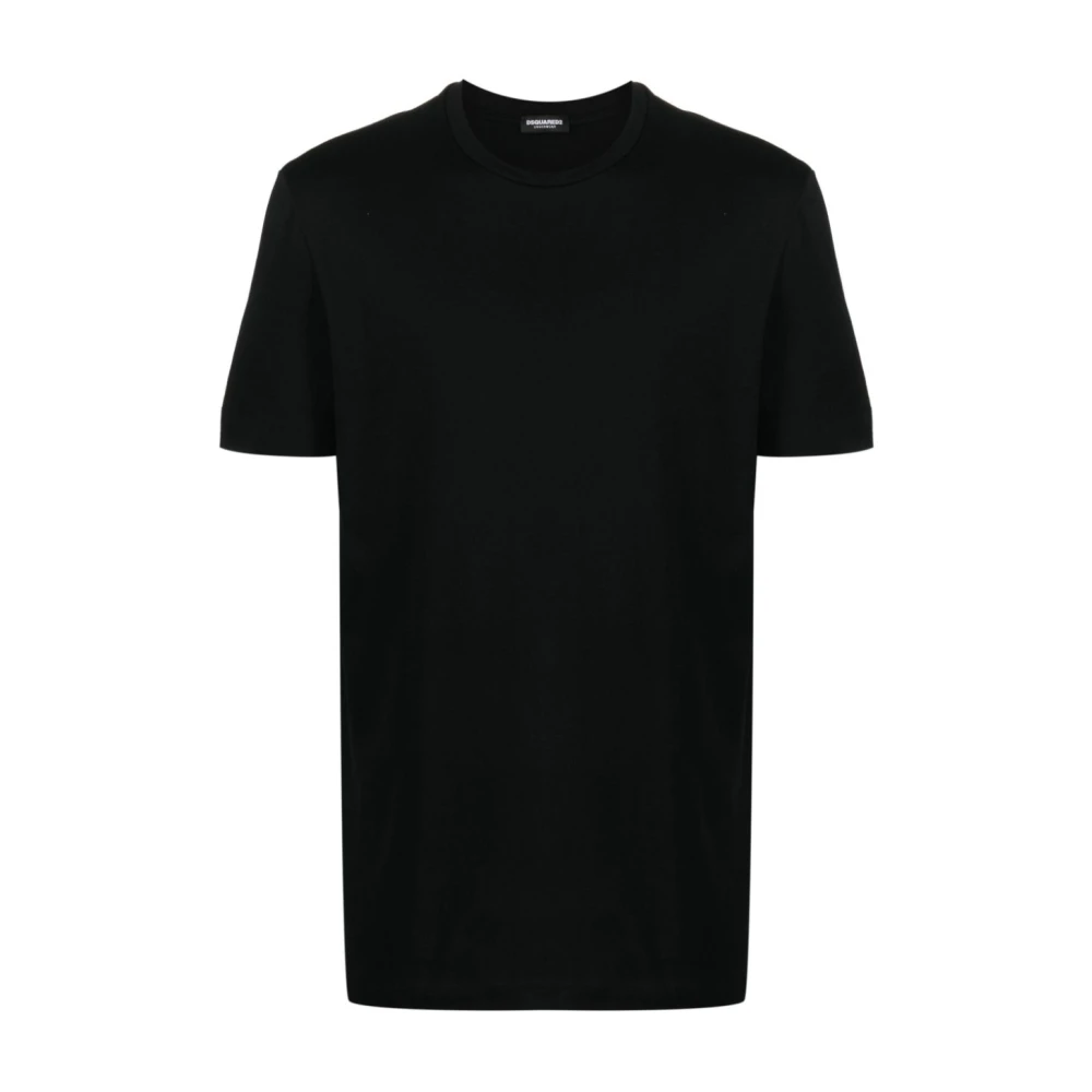 Dsquared2 Zwart Logo-Patch Katoenen T-Shirt Black Heren