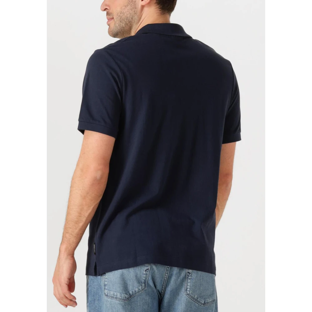 Scotch & Soda Heren Logo Pique Polo Shirt Blue Heren