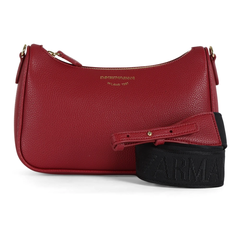 Emporio Armani Gestructureerde Schoudertas met Logoprint Red Dames