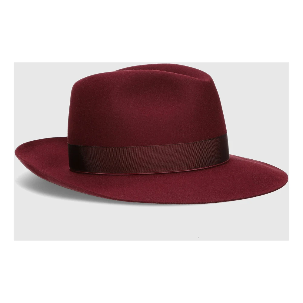Borsalino Vilt Breedgerande Hoed Red Heren