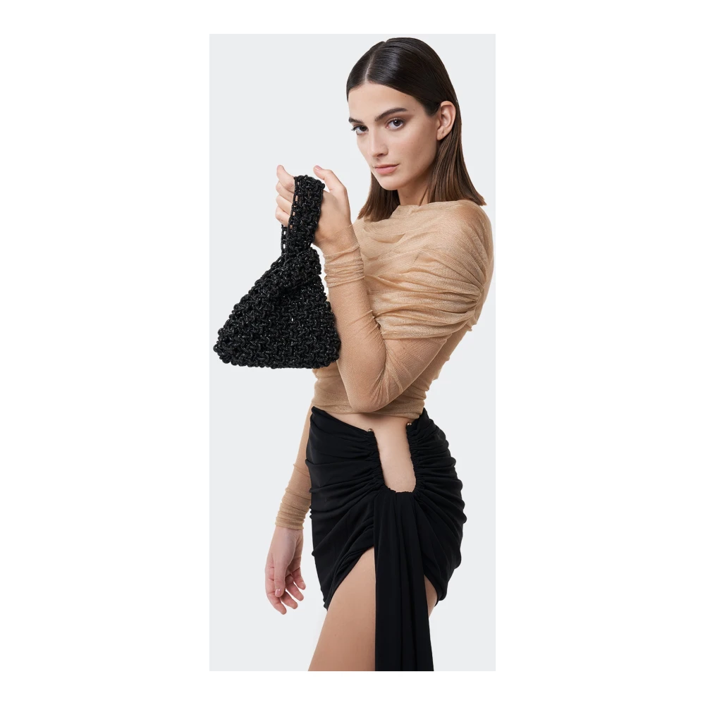Hibourama Niky Knoop Clutch Black Dames