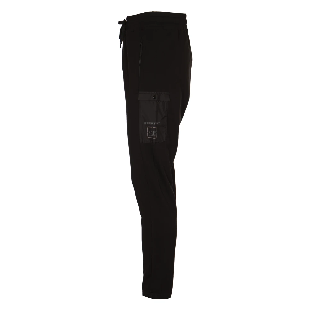 C.P. Company Cargo Sweatpants in Zwart Stretch Fleece Black Heren