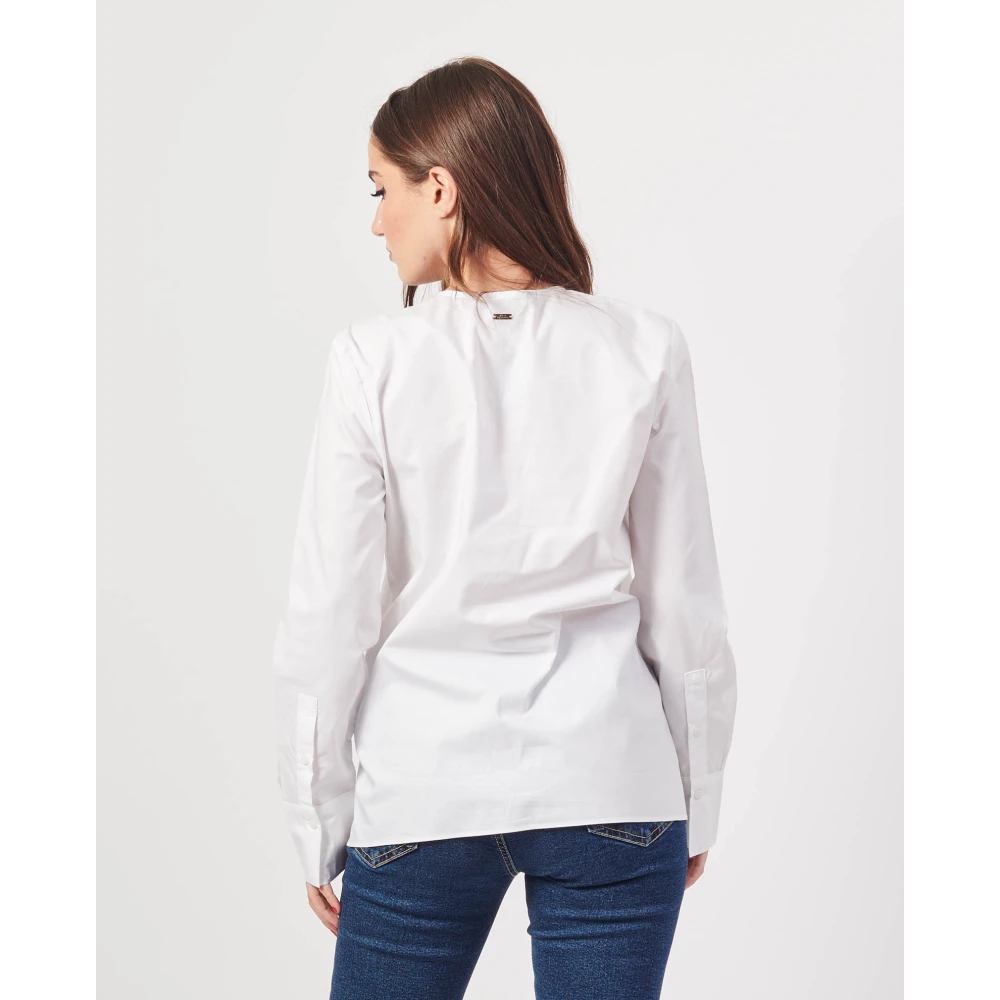 Armani Exchange Witte Blouse met Strik Detail White Dames