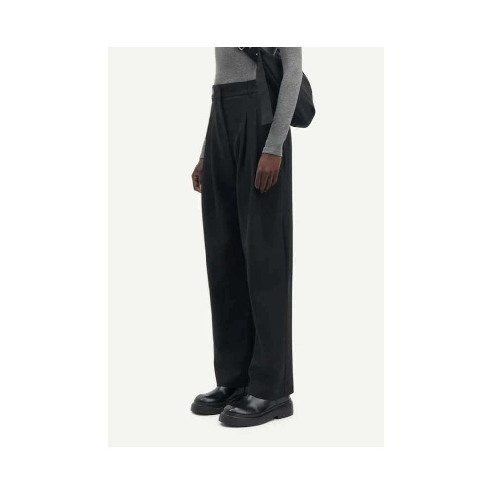 Samsøe Hoge taille klassieke taps toelopende broek Gray Dames