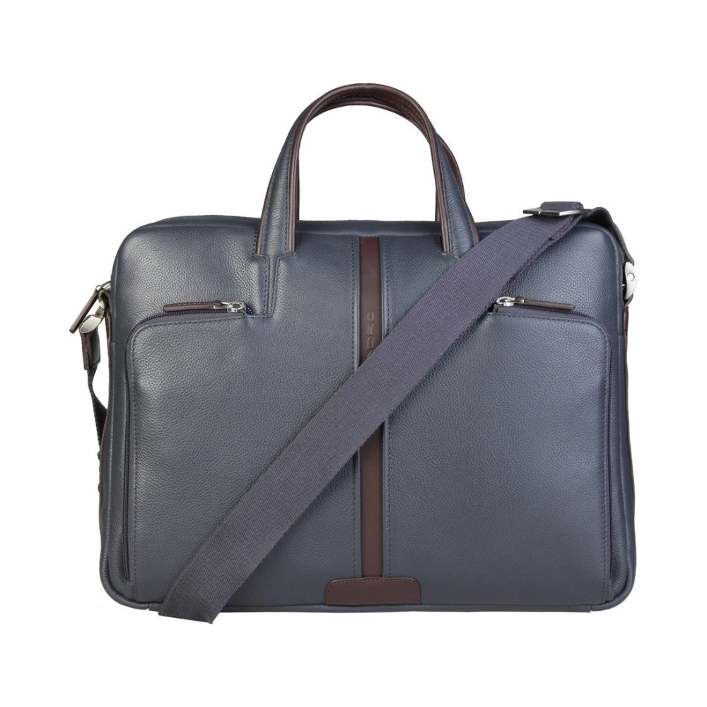 Piquadro Herren Blau E Laptop-Tablet-Tasche Mit Soffietto