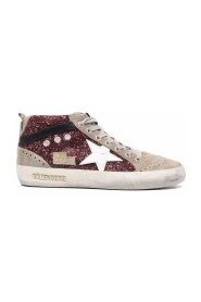 Czerwone/Beżowe/Białe Mid Star Glitter Sneakers