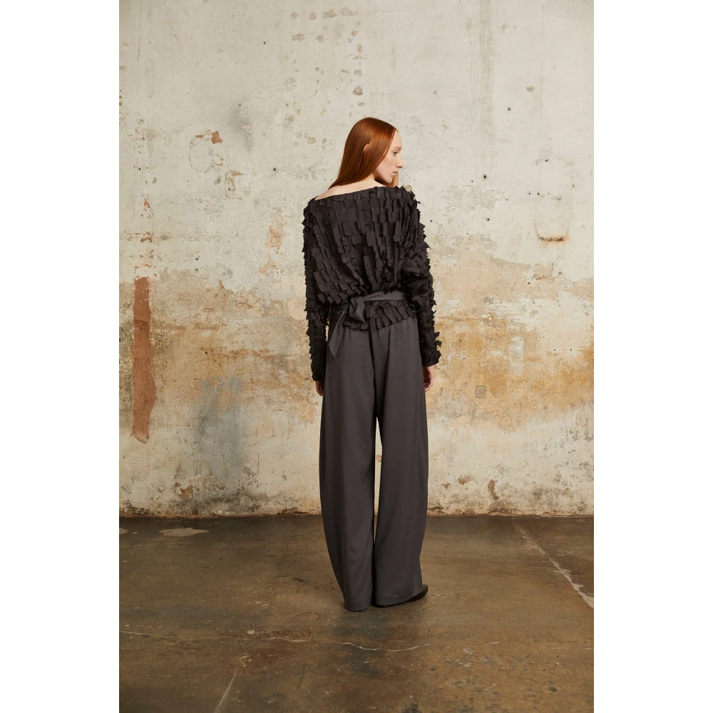 Cortana Kaz loodgrijze zijden broek Gray Dames