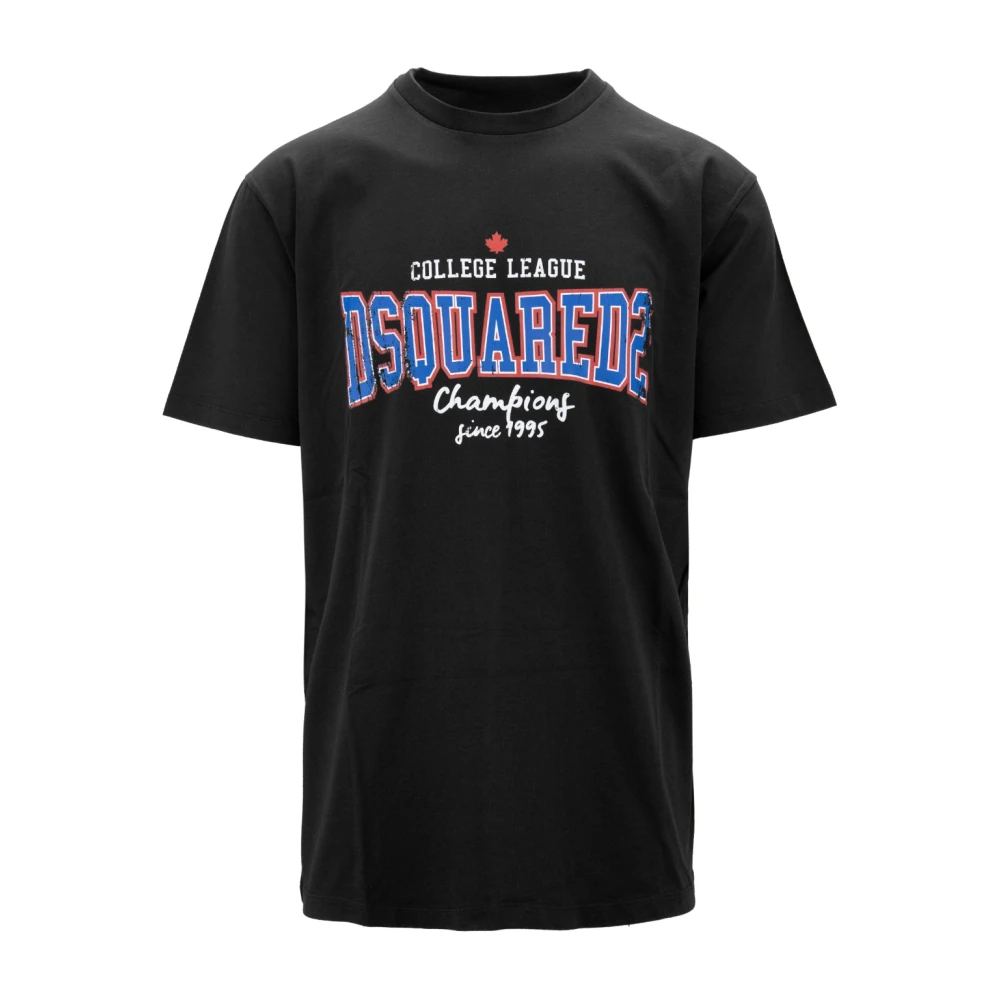 Dsquared2 Men's Black Graphic Print Cotton T-Shirt