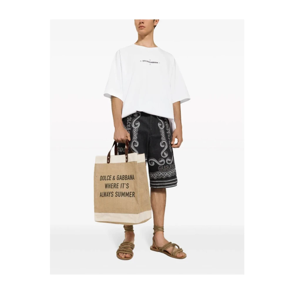 Dolce & Gabbana Optisch Wit T-Shirt White Heren