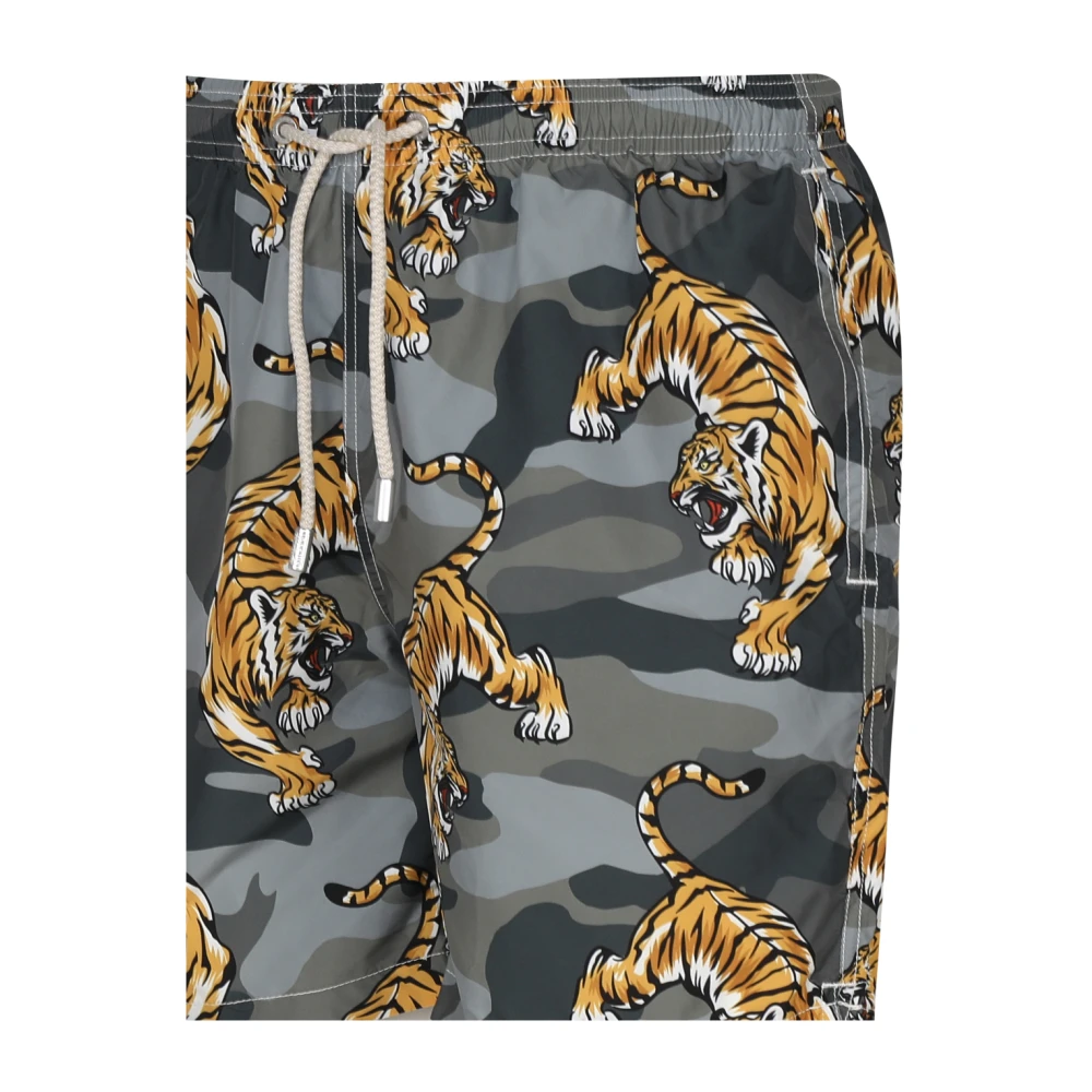 MC2 Saint Barth Tijgerprint Zwemshorts Multigrijs Multicolor Heren