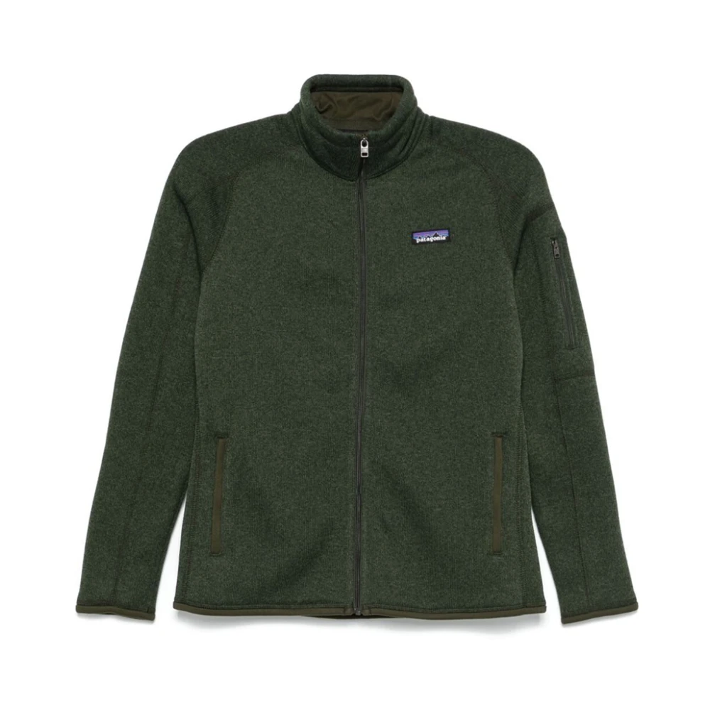 Patagonia Groene Sweaterjas met rits en logo Green Dames