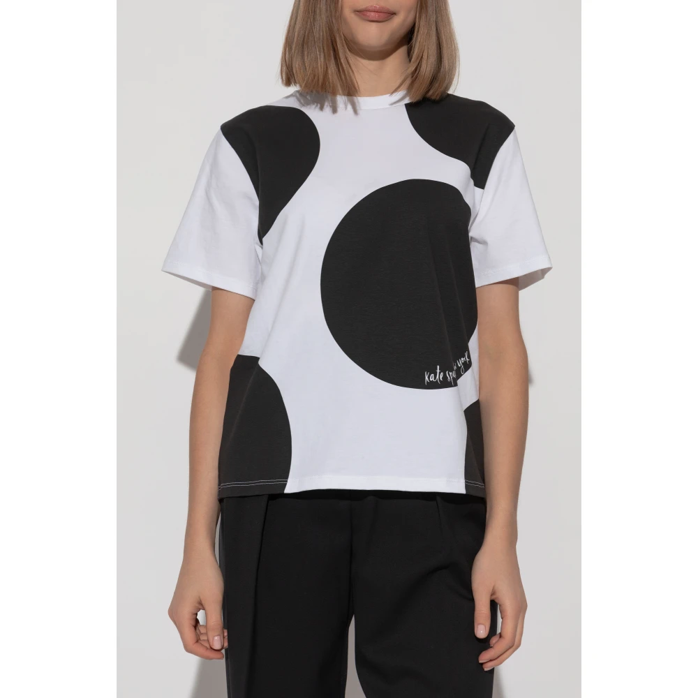 Kate Spade Katoenen T-shirt met ronde halslijn White Dames