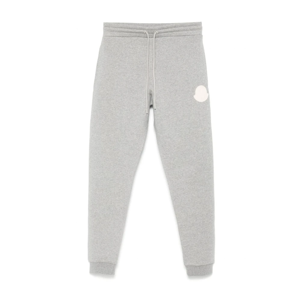 Moncler Cuffed Cotton Joggers in Grijs Gray Heren