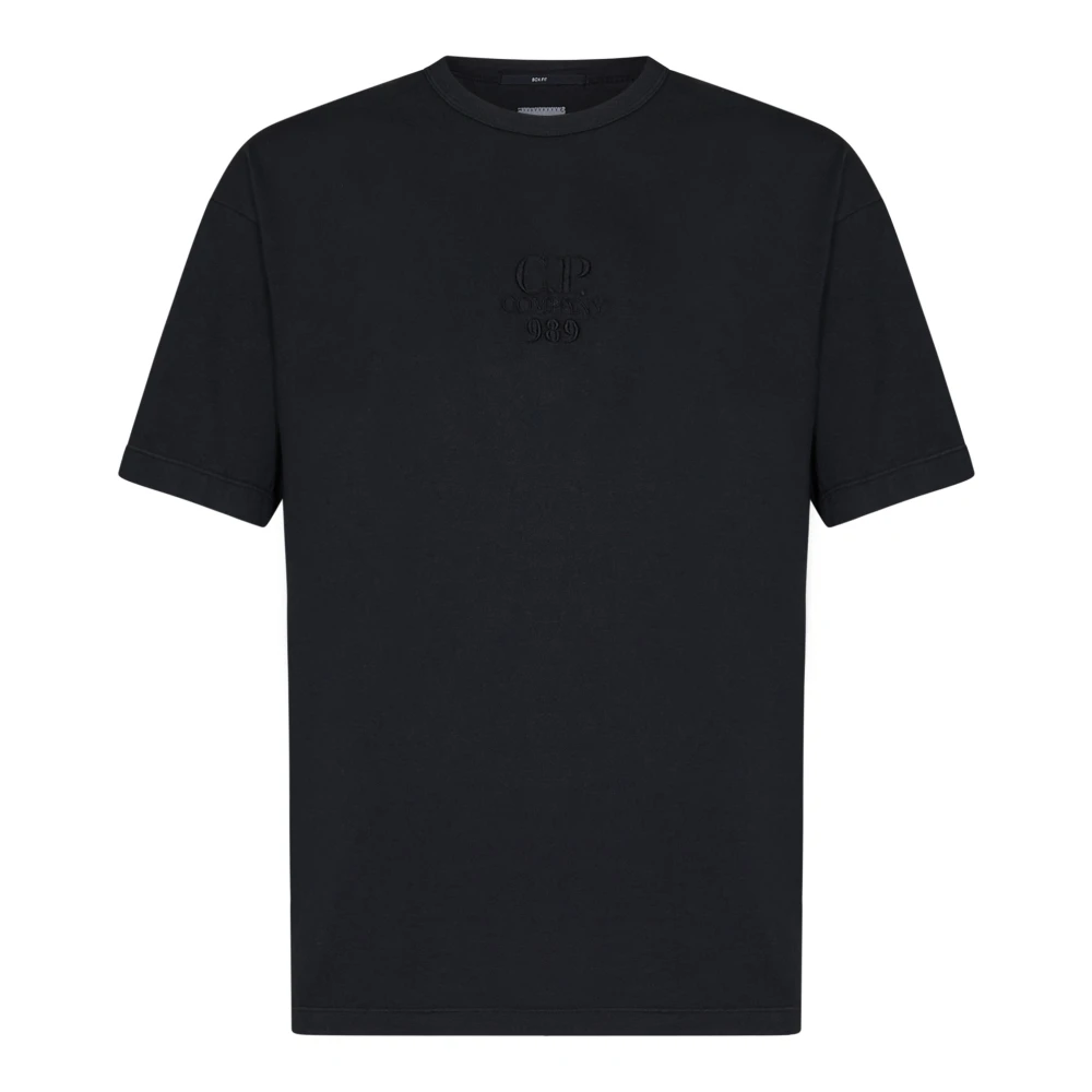 C.P. Company Zwarte T-shirts en Polos met Tone-on-tone Logo Black Heren