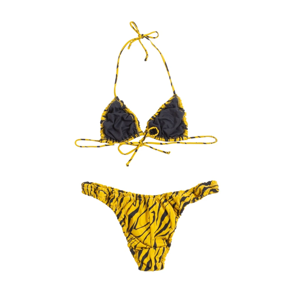 Reina Olga Bloemen driehoek bikini met ruches Yellow Dames