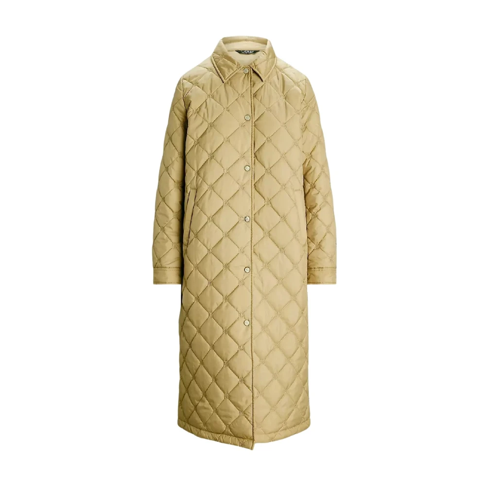 Ralph Lauren Gewatteerde Jas met Monogram Beige Dames