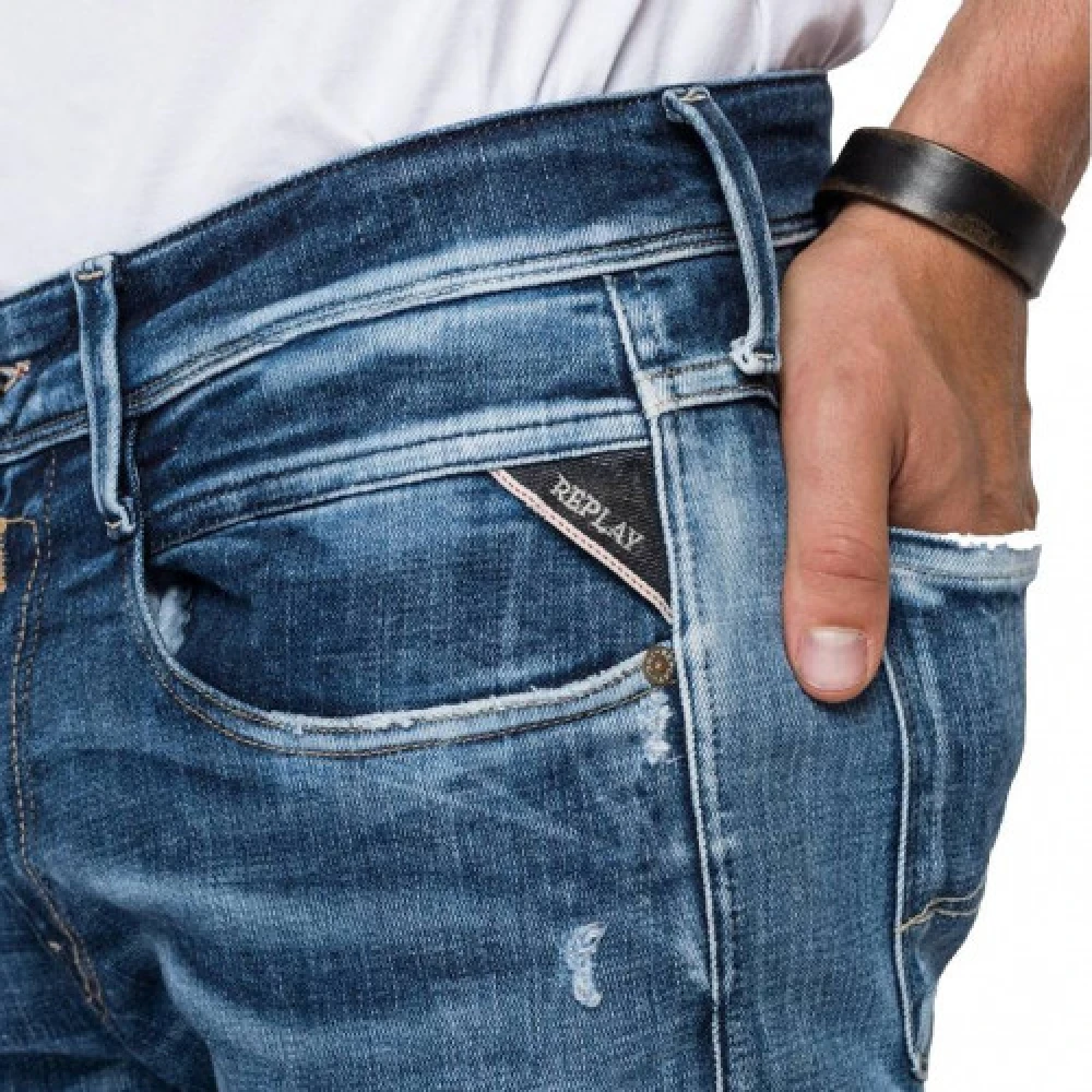 Replay Slim Fit Blue Jeans Blue Heren