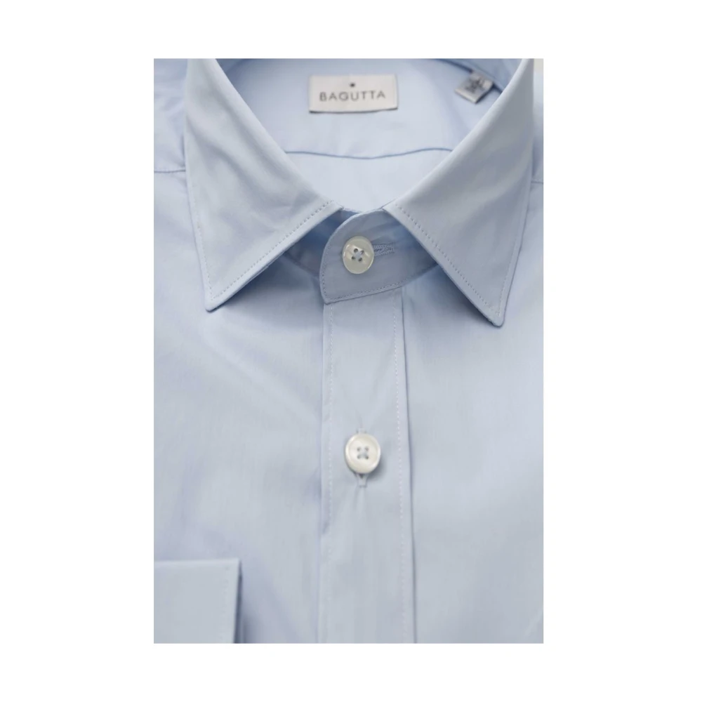 Bagutta Frans Kraag Slim Fit Overhemd Blue Heren