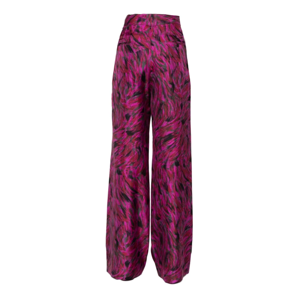 Lanvin Fuchsia Zijden Kwaststreep Broek Purple Dames