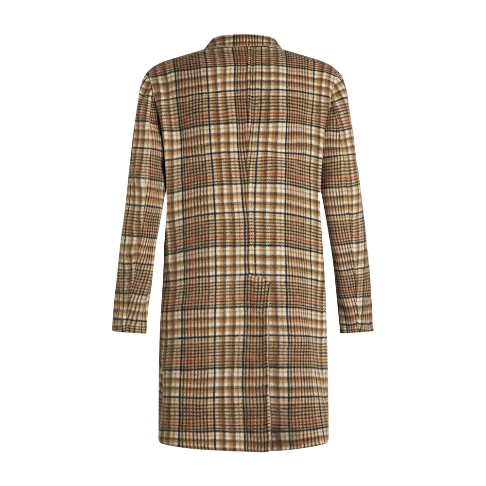 ETRO Omkeerbare Wollen Jas Ruitpatroon Brown Heren
