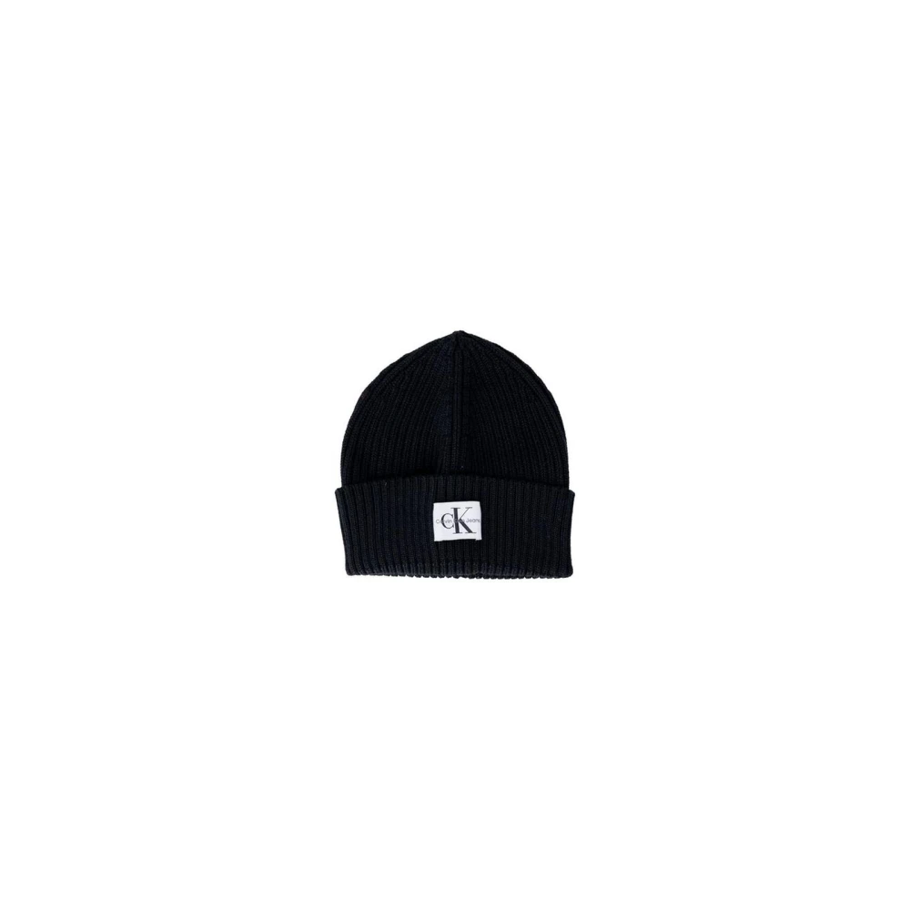 Calvin Klein Jeans Women's Black Accessories, One Size, Wool Rib Knit Beanie