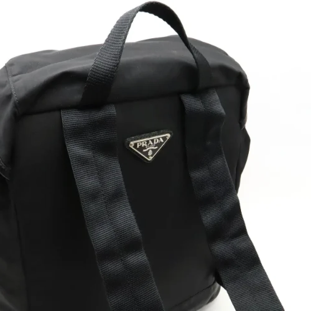 Prada Vintage Pre-owned Canvas backpacks Black Dames