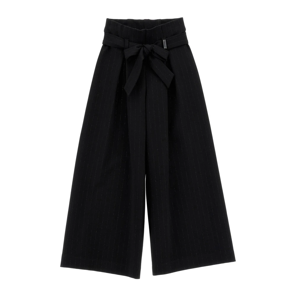 Monnalisa Girls Black Trousers, 10 Y, Lurex Trousers
