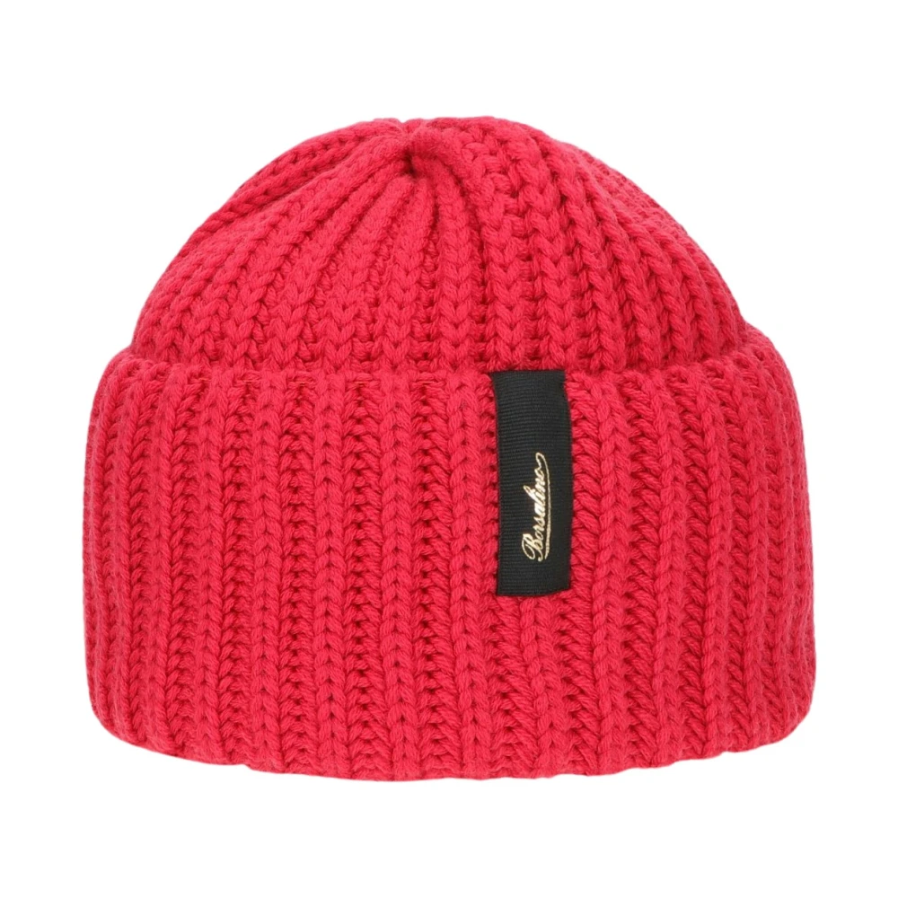 Borsalino Geribbelde Wollen Beanie Muts Red Unisex
