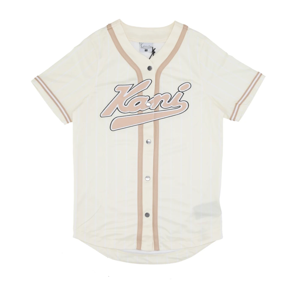 Pinstripe Baseball Shirt Off White