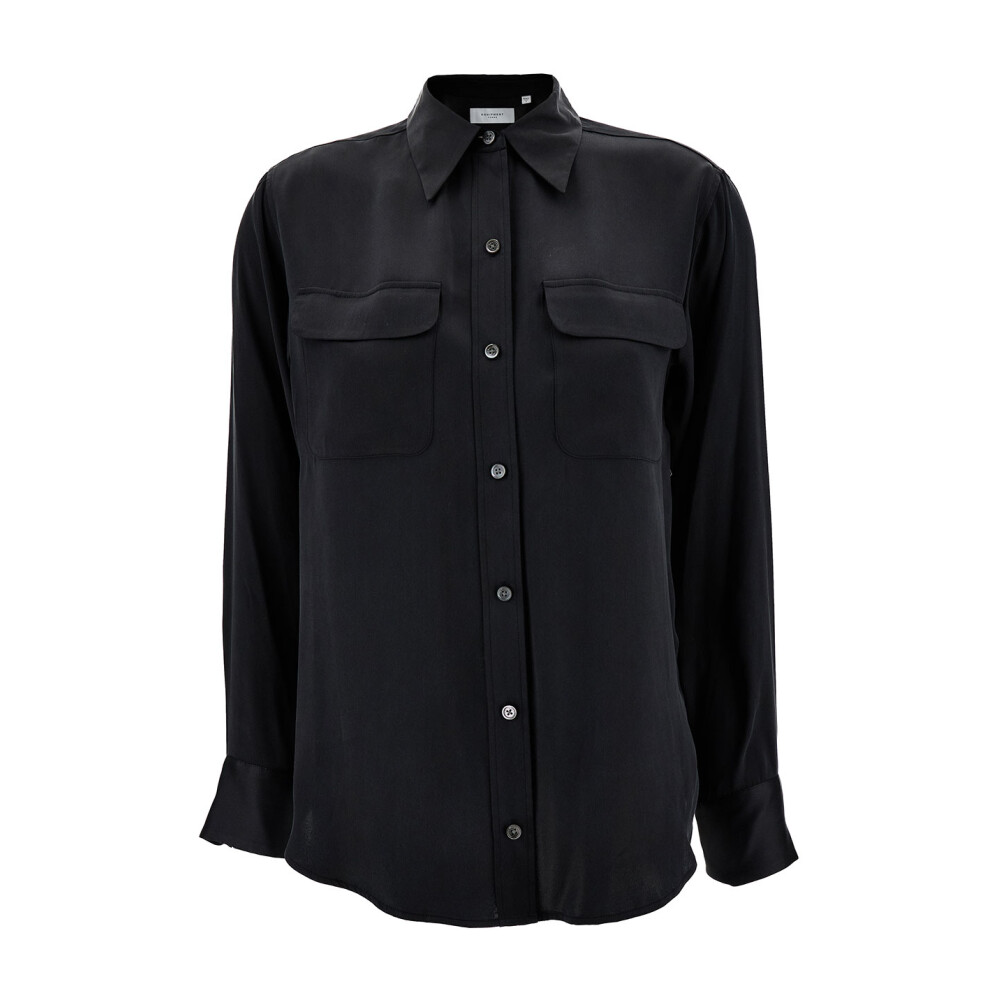 Camicia nera clearance di seta