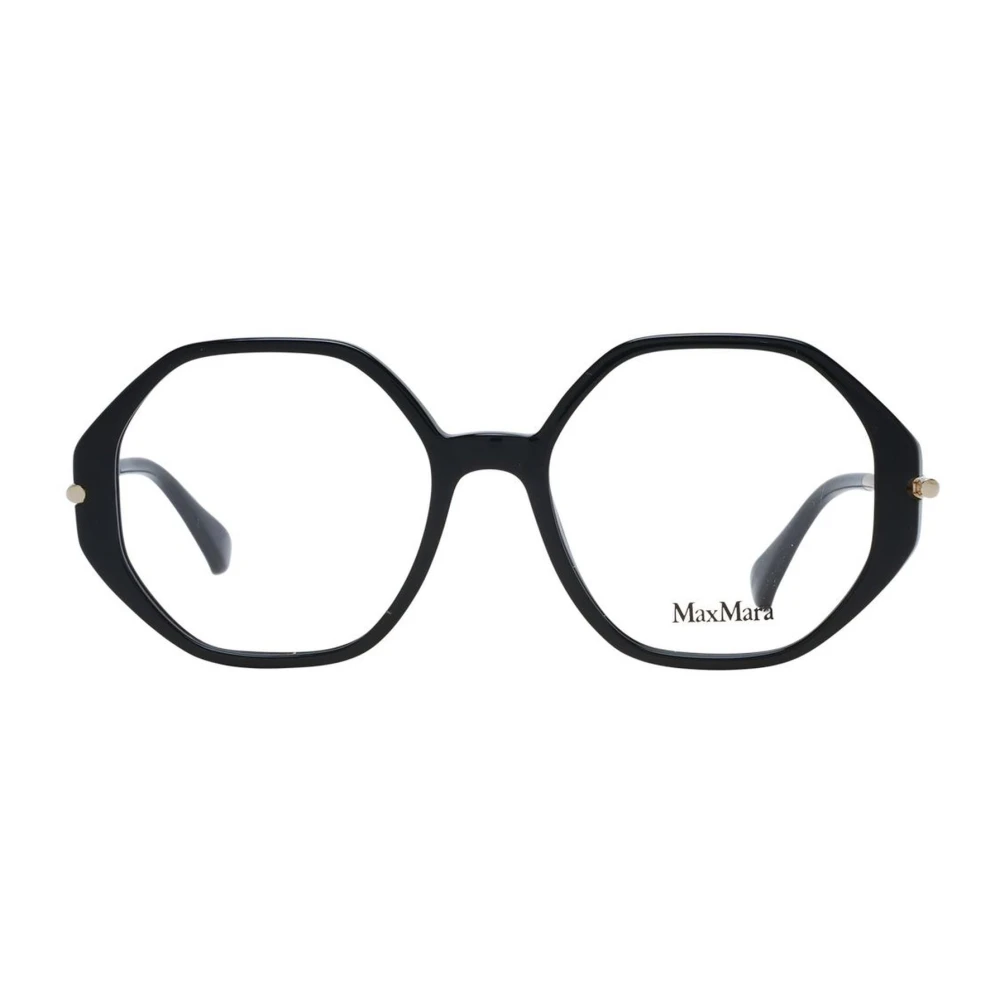 Max Mara Zwarte Ronde Plastic Optische Frames Black Dames