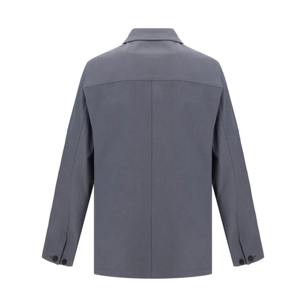 Valentino Katoenen Caban Jas met VLogo Detail Gray Heren