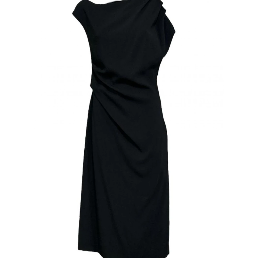 Beatrice .b Zwarte midi schede jurk met drapering Black Dames