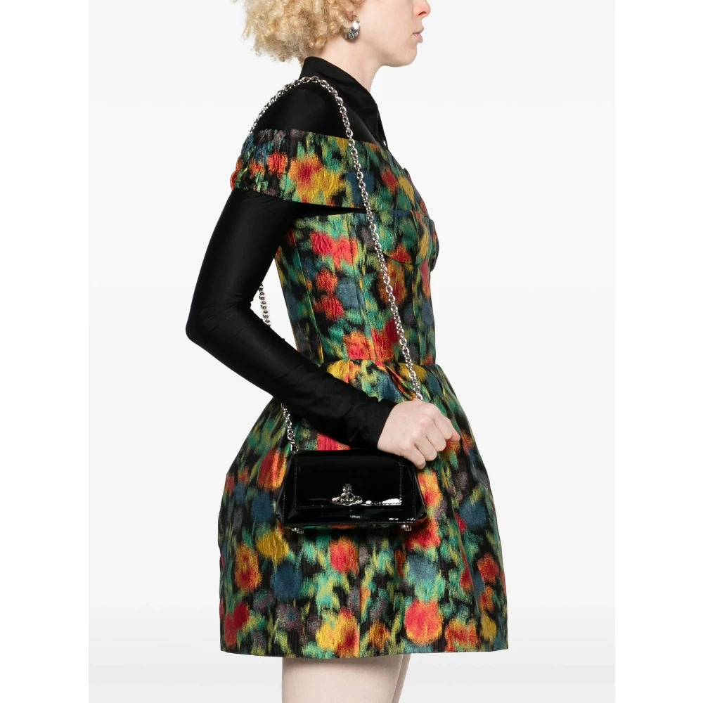 Vivienne Westwood Zwarte Gelakte Kalfsleren Handtas Black Dames