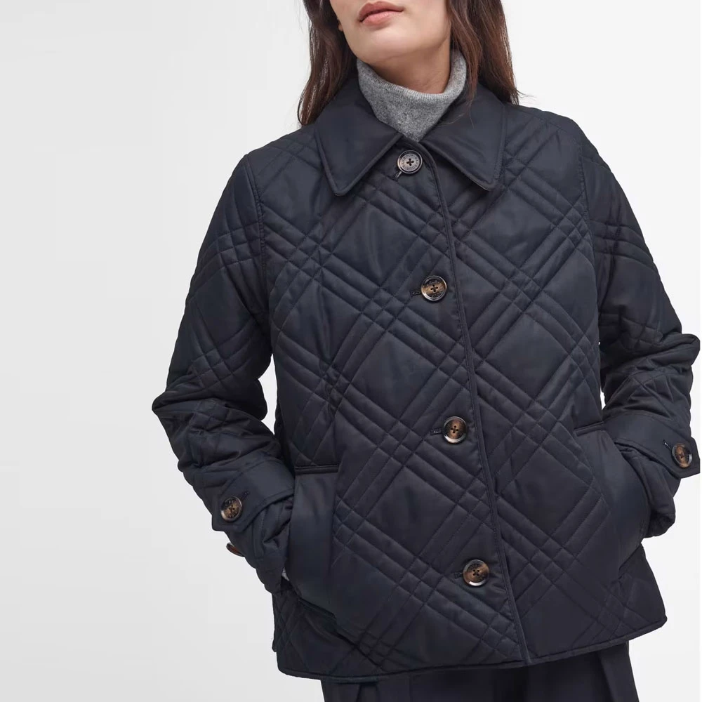 Barbour Gewatteerde jas met nieuw tartandetail Blue Dames