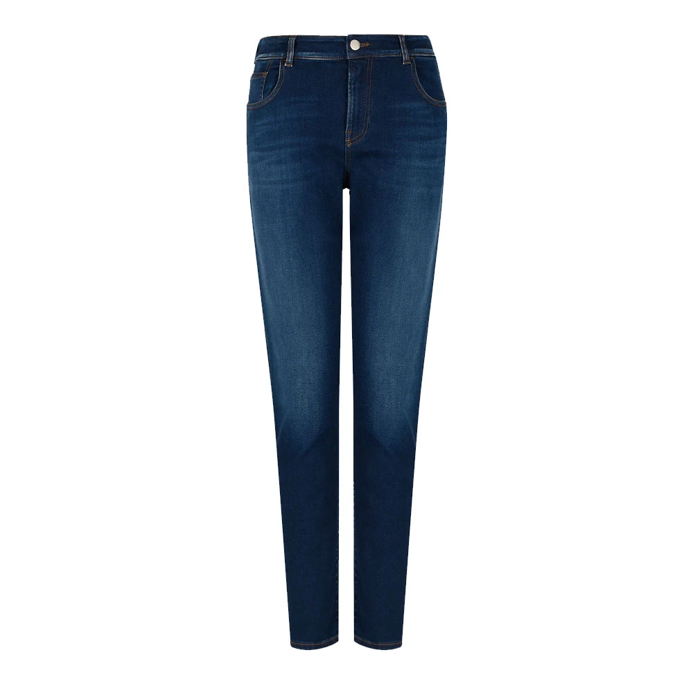 Emporio Armani Women's Blue High-Waisted Regular Fit Denim Jeans - Slim Fit Jeans - W27 - Jeans