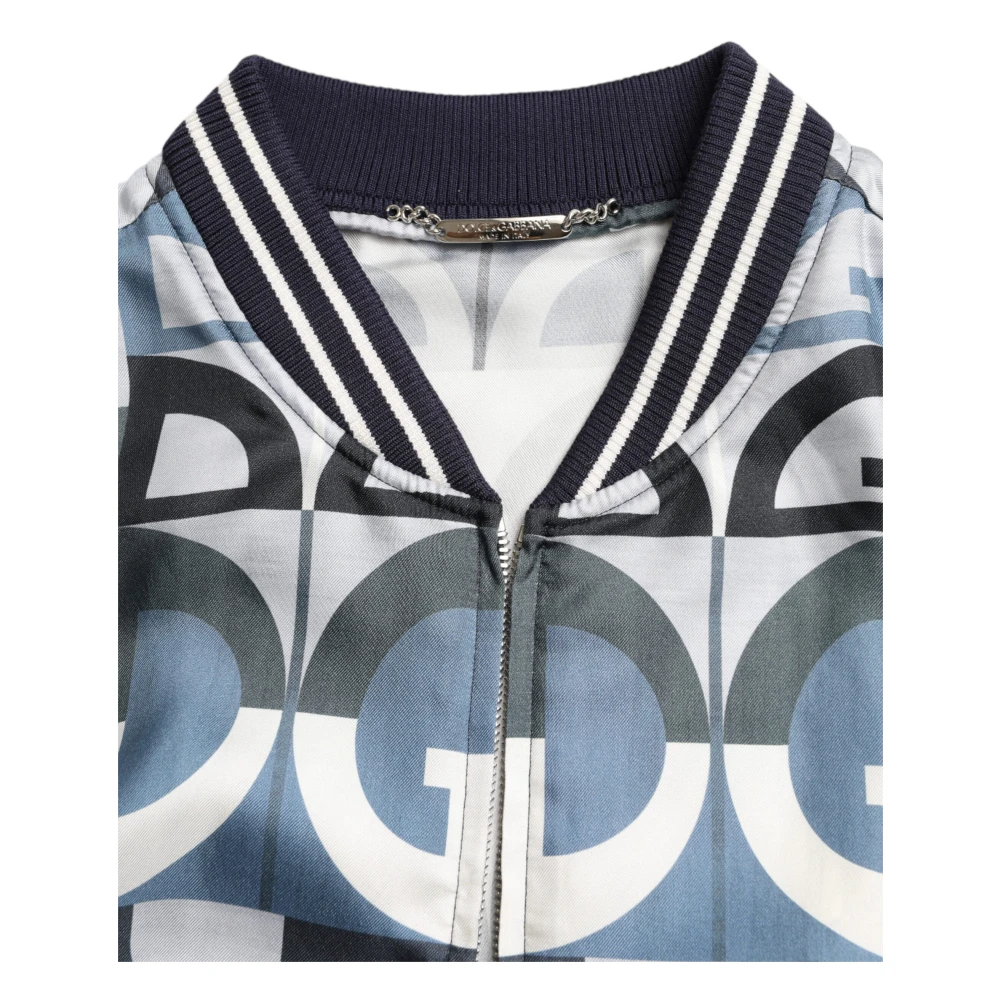 Dolce & Gabbana Zijden Multicolor Bomberjack Klassieke Elegantie Multicolor Heren