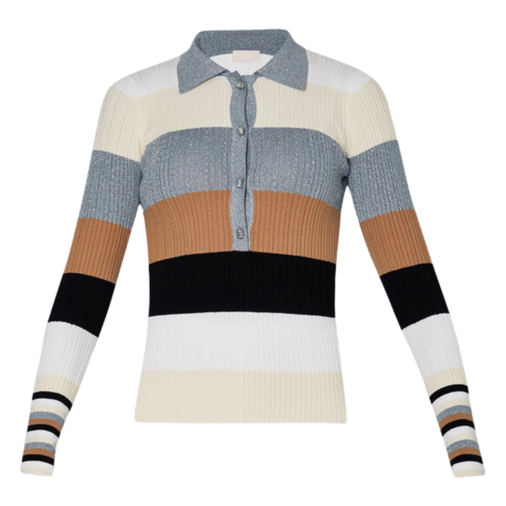 Liu Jo Grijze trui met Lurex detail Multicolor Dames